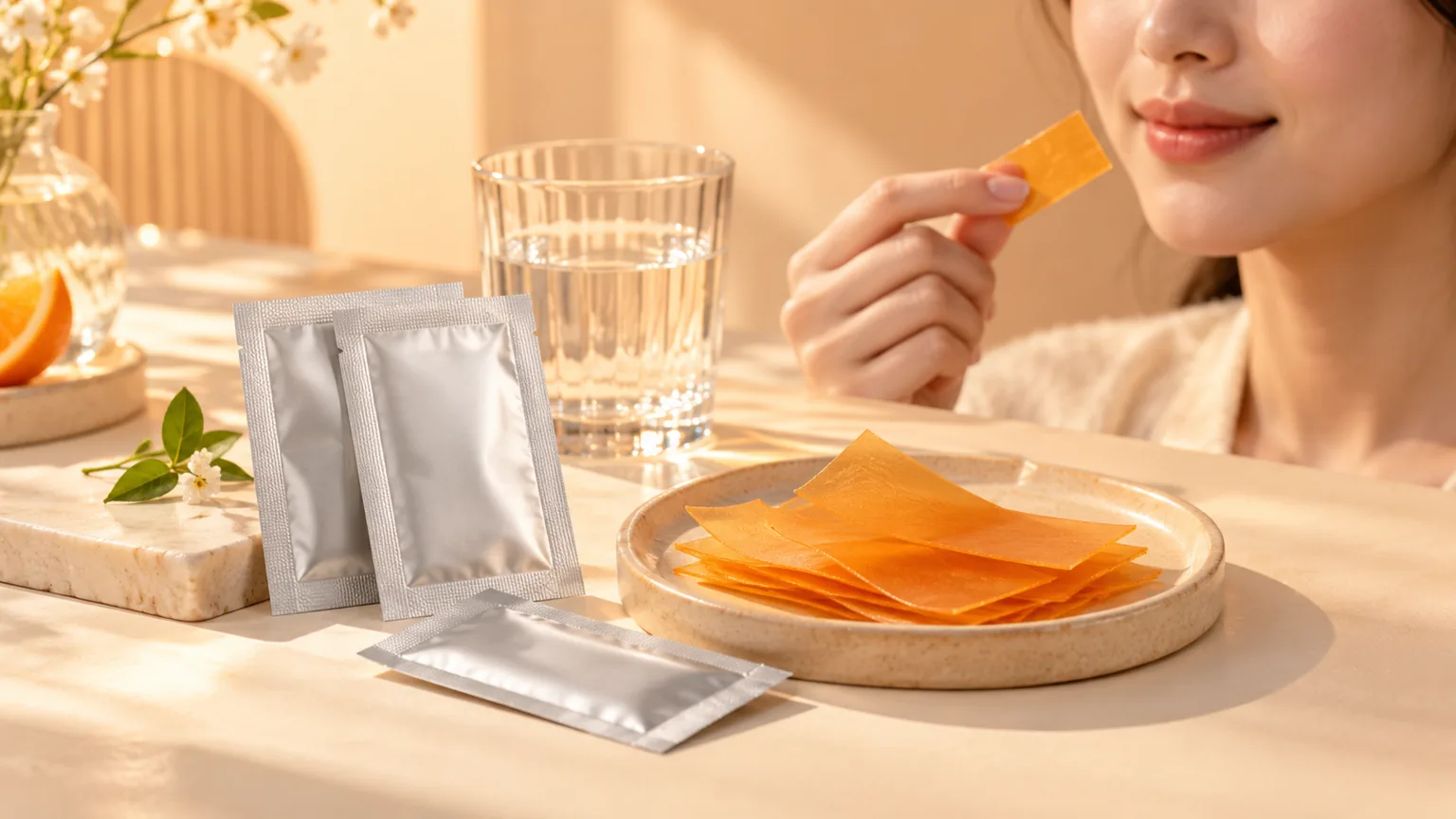 Oral dissolving strips, developed around your brand. — Materials and presentation