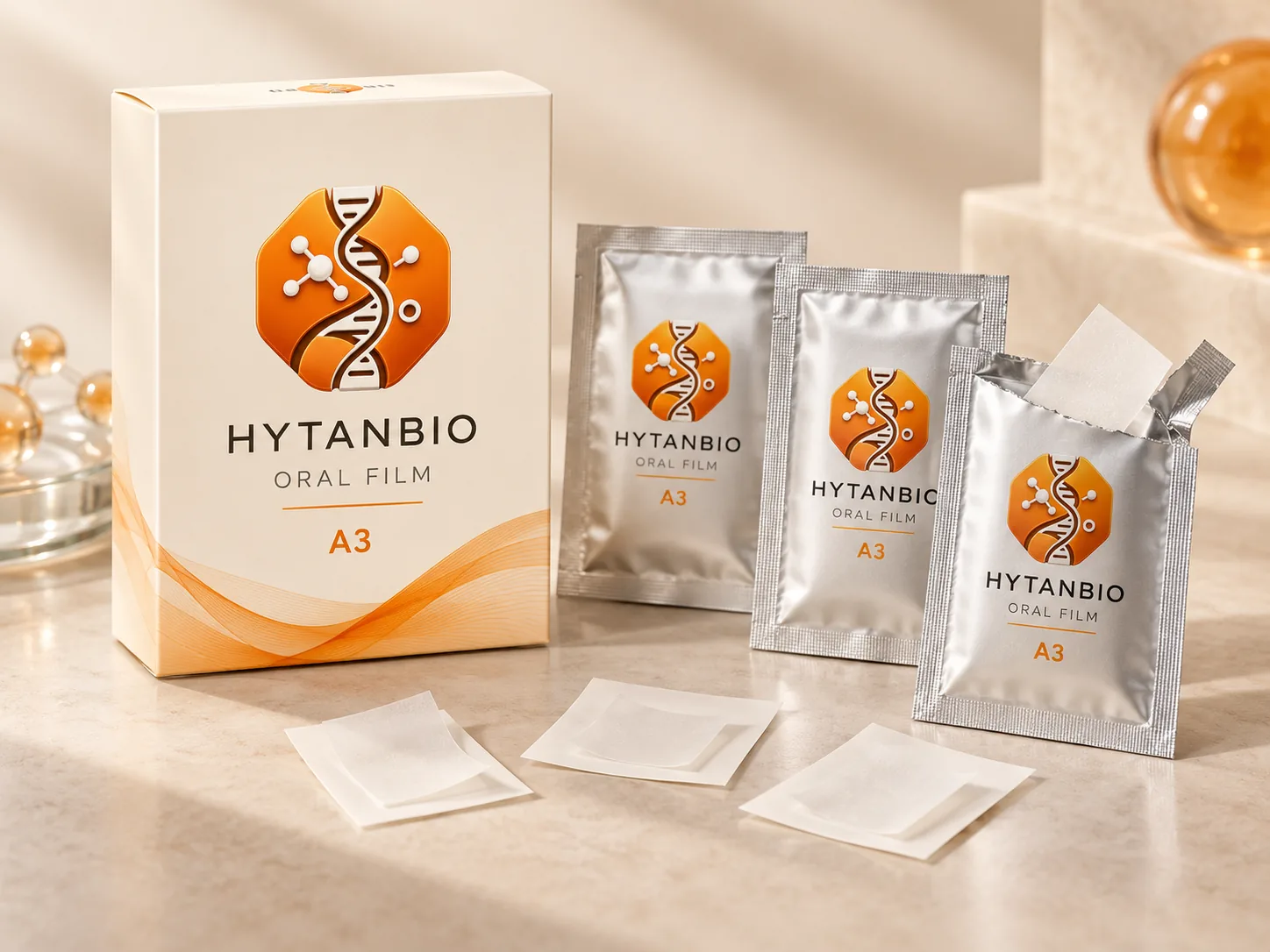 HYTANBIO Antioxidant Brightening Oral Strip packaging concept