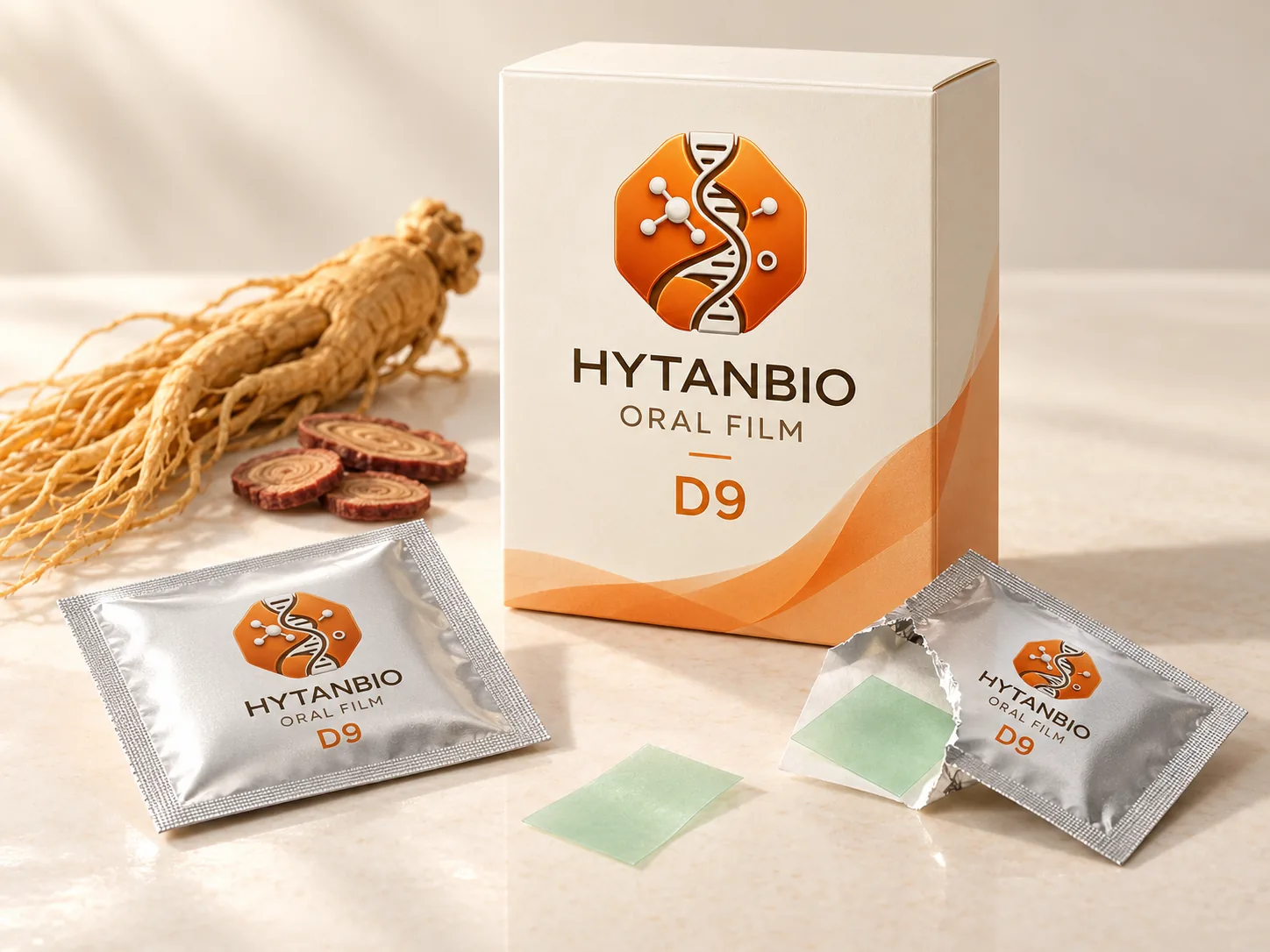 HYTANBIO Red Ginseng Oral Strip packaging concept